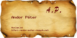 Andor Péter névjegykártya