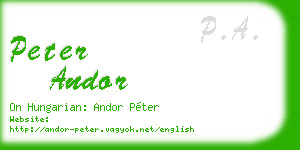 peter andor business card